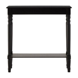 Orsina Black Console Table For Hallway, Pine Wood Hallway Table For Home Office Décor, Wood Table With Carved Legs