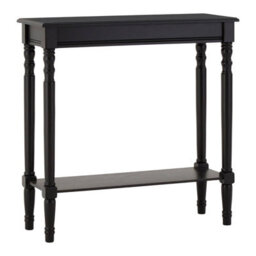 Orsina Black Console Table For Hallway, Pine Wood Hallway Table For Home Office Décor, Wood Table With Carved Legs - thumbnail 2