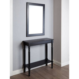 Orsina Black Console Table For Hallway, Pine Wood Hallway Table For Home Office Décor, Wood Table With Carved Legs - thumbnail 4