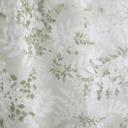 Dreams & Drapes Tiverton Leaf Print Green Voile Panel - thumbnail 2