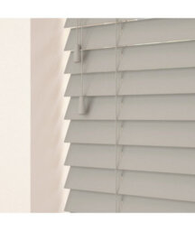 50mm Slat Pale Grey Real Wood Venetian Blind With Strings 120Cm Drop 195Cm Wide