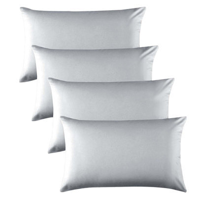 Oxford Homeware Plain Dyed Pillowcase 2 Pair (W)50X(L)75 Cm-Soft Breathable Easy Care Standard Bed Pillow Covers Silver(Pack Of 4) - image 1