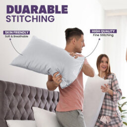 Oxford Homeware Plain Dyed Pillowcase 2 Pair (W)50X(L)75 Cm-Soft Breathable Easy Care Standard Bed Pillow Covers Silver(Pack Of 4) - thumbnail 6