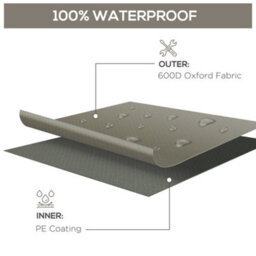 Outsunny 210X140X80Cm Uv Rain Protective Cover For Garden Rattan Furniture Grey - thumbnail 4