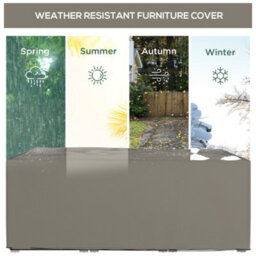 Outsunny 210X140X80Cm Uv Rain Protective Cover For Garden Rattan Furniture Grey - thumbnail 6
