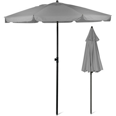Sunmer 2M Parasol With Tilt, Uv Light Protection, Easy To Open And Close, Water Resistant - Grey - image 1