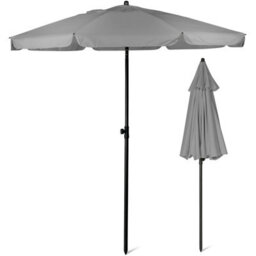 Sunmer 2M Parasol With Tilt, Uv Light Protection, Easy To Open And Close, Water Resistant - Grey - thumbnail 1