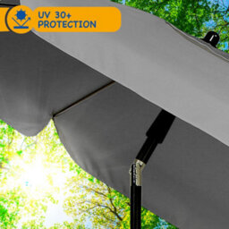Sunmer 2M Parasol With Tilt, Uv Light Protection, Easy To Open And Close, Water Resistant - Grey - thumbnail 4