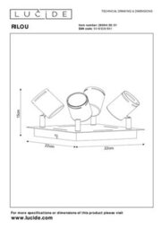 Lucide Rilou Modern Ceiling Spotlight - Led Dim. - Gu10 - 4X5W 3000K - White - thumbnail 5