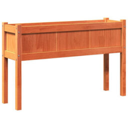 Berkfield Rustic Garden Planter With Legs Wax Brown 110X31X70 Cm Solid Wood Pine - thumbnail 1