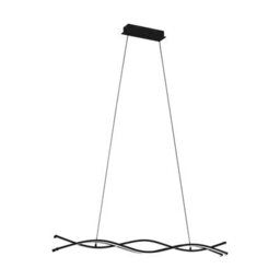 Stylish Black Pendant Ceiling Light With White Shade And 36W Led Bulb - thumbnail 1