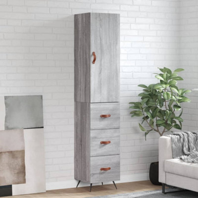 Berkfield Highboard Grey Sonoma 34.5X34X180 Cm Engineered Wood - image 1