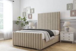 "Sloomy Madison Almond Coniston Bed Frame With 50"" Upholstered Headboard 5' King" - thumbnail 2