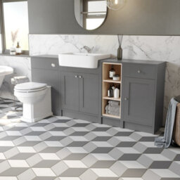 Affine Vanity Unit Back To Wall Toilet Shelf Storage Combination Grey Furniture 1820mm - thumbnail 2
