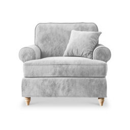 Alfie Ice Grey Armchair For Living Room - Fully Assembled By Roseland Furniture - thumbnail 3