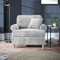 Alfie Ice Grey Armchair For Living Room - Fully Assembled By Roseland Furniture - thumbnail 2