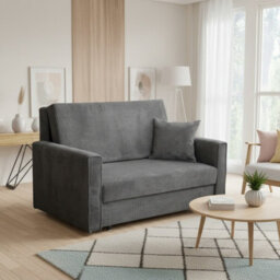 Viva Bis Ii Premium Upholstered Sofa Bed For Living Room With Storage Chipboard Frame 133X85X98Cm Grey - thumbnail 1