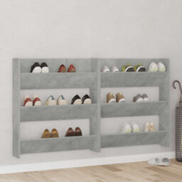 Vidaxl Wall Shoe Cabinet Concrete Grey 80X18X90 Cm Engineered Wood - thumbnail 1