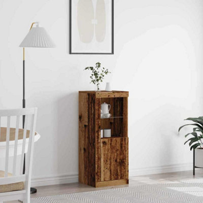 Berkfield Sideboard With Led Lights Old Wood 41X37X100 Cm - image 1