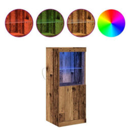 Berkfield Sideboard With Led Lights Old Wood 41X37X100 Cm - thumbnail 4