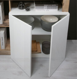 FurniComp LTD Furnicomp Lorenzo 2 Door White Gloss And Anthracite Sideboard - thumbnail 4