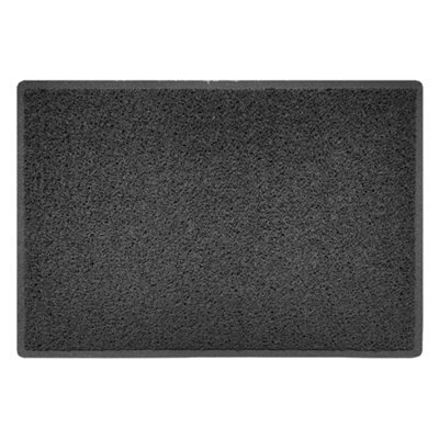 Nicoman Dark Grey Embossed Spaghetti Coil Door Mat Dirt-Trapper Washable Barrier Doormat 90Cm X 60Cm - image 1