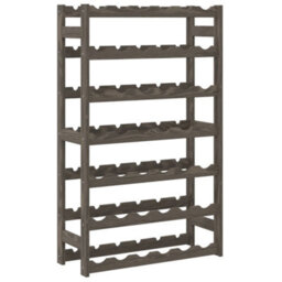 Berkfield Wine Rack For 42 Bottles Grey Solid Wood Pine - thumbnail 5