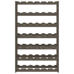 Berkfield Wine Rack For 42 Bottles Grey Solid Wood Pine - thumbnail 3
