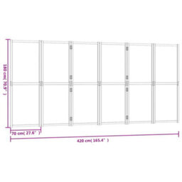 Vidaxl 6-Panel Room Divider Cream White 420X180 Cm Room Dividers - thumbnail 7