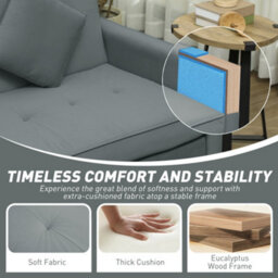 Wyld Haus Senosa Grey Velvet-Feel 3-Seater Convertible Sofa Bed With Tufting - Queen Bed Size - thumbnail 8