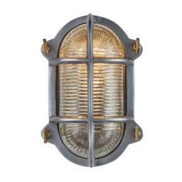 Industville Bulkhead Outdoor & Bathroom Oval Wall Light - 6 Inch, Gunmetal - thumbnail 1