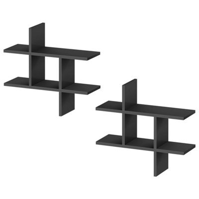 Set Of 2 Wall Mount Floating Display Storage Shelves - image 1