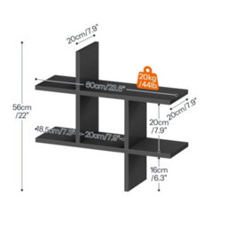 Set Of 2 Wall Mount Floating Display Storage Shelves - thumbnail 2