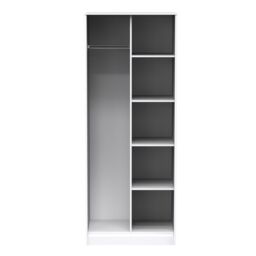 Pesaro Ready Assembled Modern Matt White Tall Open Double Wardrobe (H)1970mm (W)740mm (D)530mm - thumbnail 2