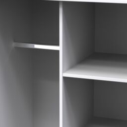 Pesaro Ready Assembled Modern Matt White Tall Open Double Wardrobe (H)1970mm (W)740mm (D)530mm - thumbnail 6