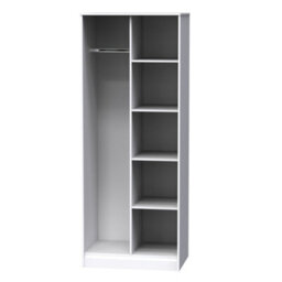 Pesaro Ready Assembled Modern Matt White Tall Open Double Wardrobe (H)1970mm (W)740mm (D)530mm - thumbnail 1