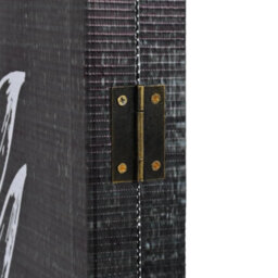 Berkfield Folding Room Divider 228X170 Cm Feathers Black And White - thumbnail 3