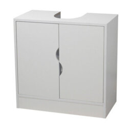 Urbn-Living Urbnliving Height 60Cm Flaminio Partial Pedestal Bathroom Sink Colour White Cabinet Under Cupboard Storage Furniture - thumbnail 4