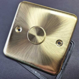Curved Antique Brass 3 Gang 2 Way Led 100W Trailing Edge Dimmer Light Switch - Se Home - thumbnail 5