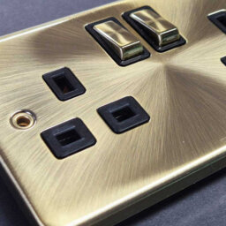 Curved Antique Brass 3 Gang 2 Way Led 100W Trailing Edge Dimmer Light Switch - Se Home - thumbnail 3