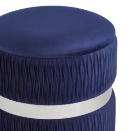 Soft Velvet Storage Stool Midnight Blue - thumbnail 5
