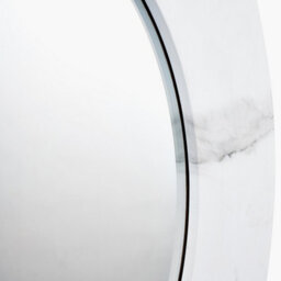 Pacific Lifestyle White Marble Effect Wood Veneer Round Wall Mirror - thumbnail 5