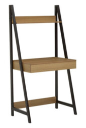 Orsina Minimal Natural Oak Effect Desk, Smart Storage Office Desk For Office, Contemporary Aesthetic Writing Desk