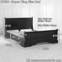 The Furniture Market French Solid Hardwood 6Ft Super King Size Mahogany Stained Sleigh Bed - thumbnail 9