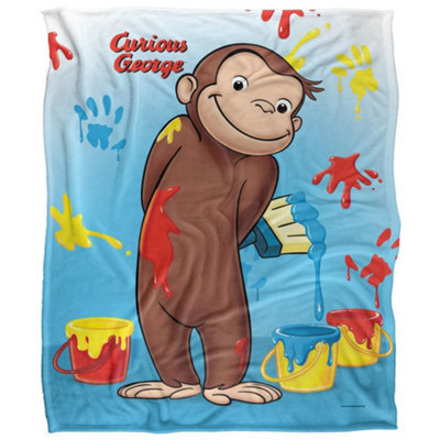 Curious George Silky Paint Supersoft Blanket Multicoloured (One Size)
