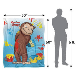 Curious George Silky Paint Supersoft Blanket Multicoloured (One Size) - thumbnail 5