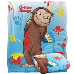 Curious George Silky Paint Supersoft Blanket Multicoloured (One Size) - thumbnail 2