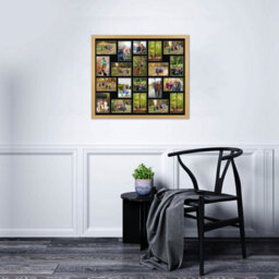 AK Frames 80X70Cm Country Pine Classic Multi Photo Frame With Black Mount - Holds 20 Apertures (18X) 6X4, (2X) 4X4 Photos - thumbnail 3