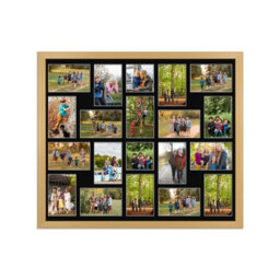 AK Frames 80X70Cm Country Pine Classic Multi Photo Frame With Black Mount - Holds 20 Apertures (18X) 6X4, (2X) 4X4 Photos
