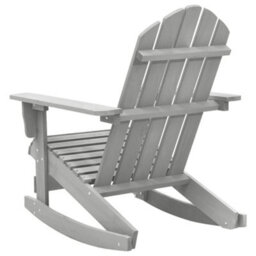 Berkfield Garden Rocking Chair Wood Grey - thumbnail 4